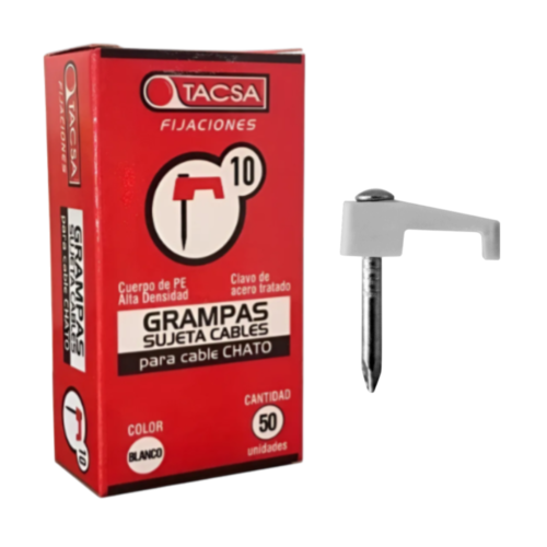 GRAMPA PARA CABLE CHATO N°10 BLANCO