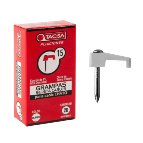 GRAMPA PARA CABLE CHATO N°15 BLANCO