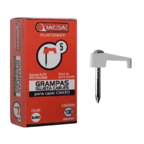 GRAMPA PARA CABLE CHATO N°5 BLANCO