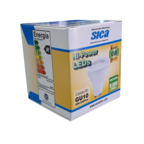 LAMPARA DICROICA LED 6W LUZ CALIDA - SICA