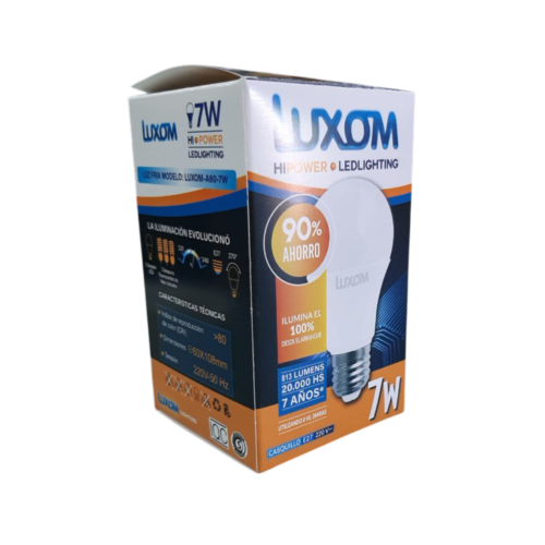 184 LAMPARA LED 7W - LUZ FRIA LUXOM / CANDELA