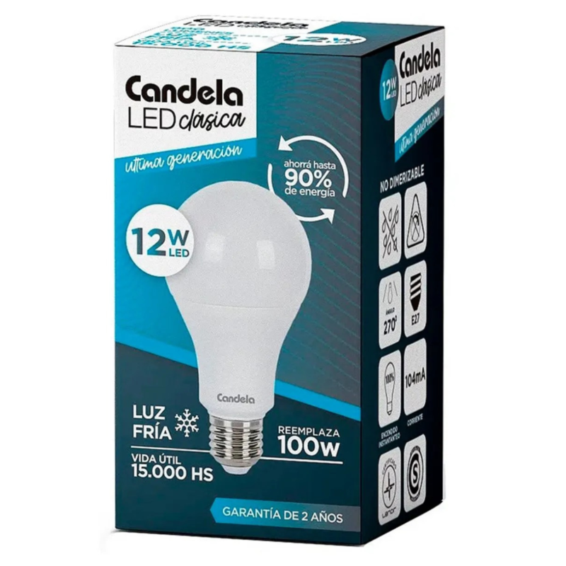 LAMPARA LED 12W - LUZ FRIA LUXOM / CANDELA