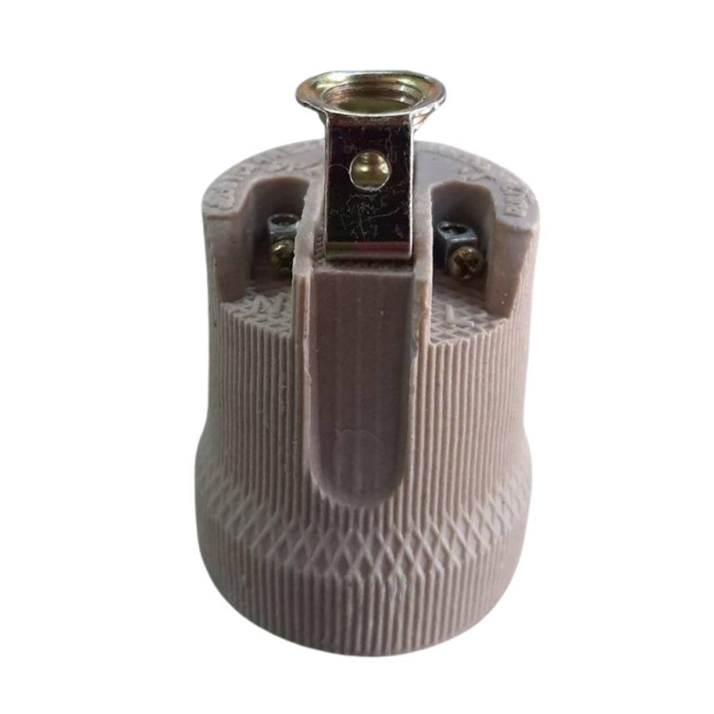 PORTALAMPARA E27 CERAMICO C/ PUENTE