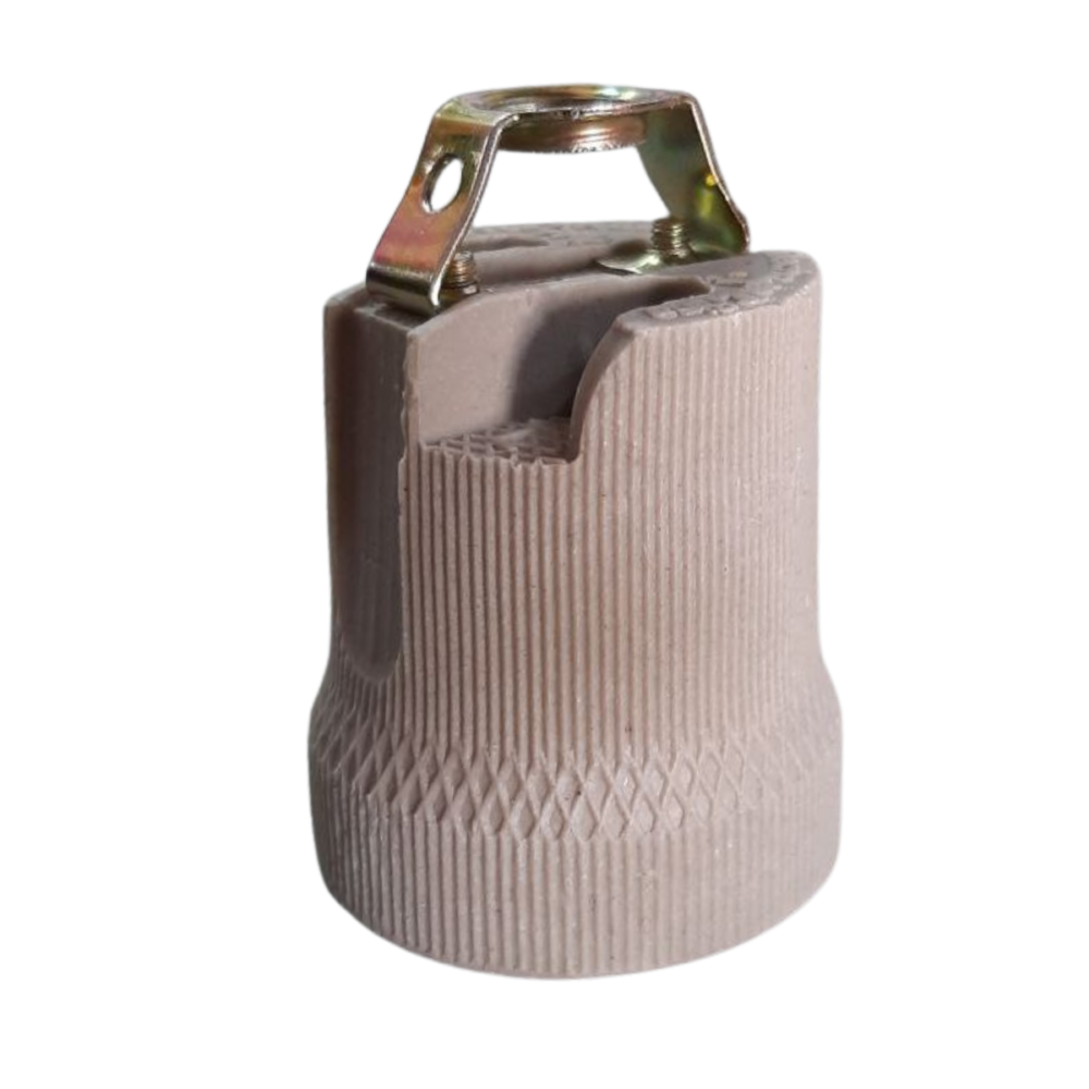PORTALAMPARA E27 CERAMICO C/ PUENTE