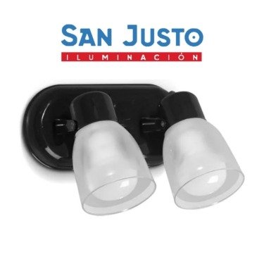 APLIQUE 2 LUCES NEGRO - SAN JUSTO