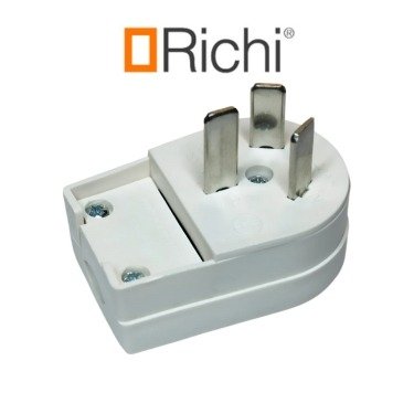 FICHA LATERAL MACHO 20 AMP RICHI - NEGRO