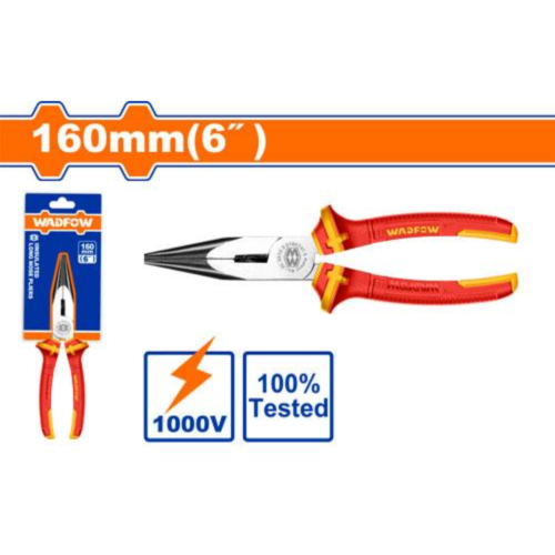A8249 PINZA DE PUNTA MEDIA CAÑA 6" AISLADO (HASTA 1000V) - WADFOW