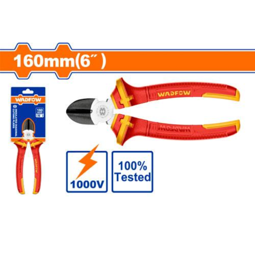 ALICATE CORTE DIAGONAL 6" AISLADO (HASTA 1000V) - WADFOW